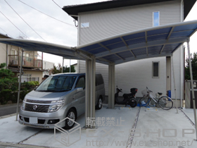 のカーポート レイナポートグラン Y合掌 積雪〜20cm対応+レイナポートグラン 着脱式サポート 2本入 施工例