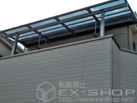 のカーポート プレシオステラス R型 屋根タイプ 単体 積雪〜20cm対応＋吊り下げ物干し　標準2本入 施工例