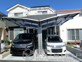 のカーポート レイナポートグラン Y合掌 27+27　積雪〜20cm対応＋水平式物干し(カーポート柱用)2本入り 施工例