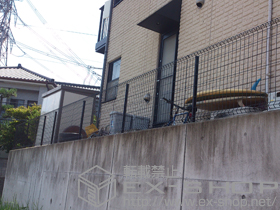 のフェンス・柵 イーネットフェンス1F型 自由柱タイプ 施工例