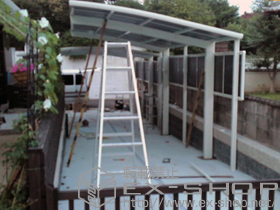 のカーポート カーブポートシグマIII 積雪〜20cm対応＋カーブポートシグマIII  サイドパネル 施工例