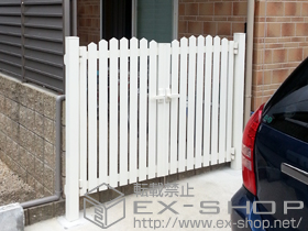 の門扉 レスティン門扉 13型 両開き　門柱使用 施工例