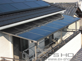 のバルコニー・ベランダ屋根 ライザーテラスII F型 屋根タイプ 連棟 積雪〜20cm対応 施工例