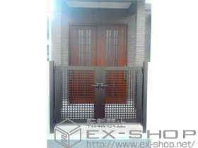 の門扉 エクスライン門扉3型 両開き　門柱使用 施工例