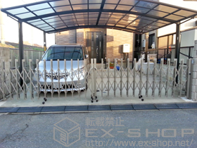 のカーゲート アルシャインII M型 Aタイプ ノンレール 両開き 600W 施工例