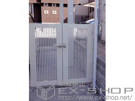 の門扉 エクスライン門扉2型 両開き　門柱使用 施工例