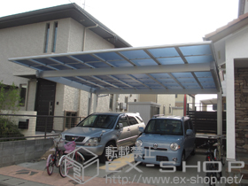 のカーポート エフルージュツインEX 後方支持タイプ 積雪〜20cm対応＋エフルージュEX用 着脱式サポート 2本入 施工例