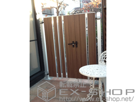 の門扉 [特注]ジオーナ門扉 SA型 両開き親子 マテリアルカラー 柱使用 施工例