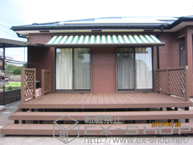 のウッドデッキ リウッドデッキ 200＋リウッドステップ5型 3段＋段床セット 正面2段＋リウッドデッキフェンス 2型 ラチス格子 施工例