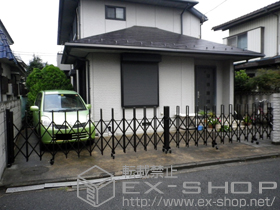 のカーゲート トリップゲート PB型 ノンレール 両開き　76W 施工例