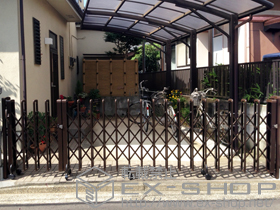 のカーゲート レイオス1型 ノンレール 片開き親子 10-34S 施工例