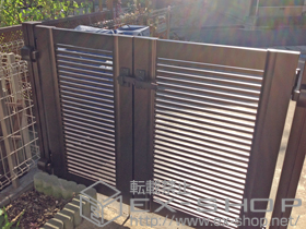 の門扉 エクスライン門扉1型 両開き親子　門柱使用 施工例