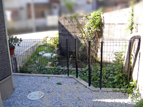 のフェンス・柵 イーネットフェンス1F型 自由柱タイプ 施工例