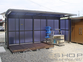 のサイクルポート・駐輪場 キューブパーク パネル3面囲い 積雪~20cm対応 施工例