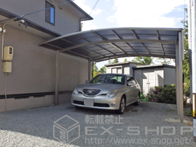 のカーポート カーブポートシグマIII ワイド 積雪〜20cm対応＋カーブポートシグマIIIワイド用 サイドパネル 施工例