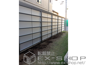 のフェンス・柵 Gスクリーン 横格子 パネル6段 施工例