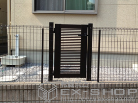 の門扉 エクスライン門扉1型 片開き 門柱使用 施工例