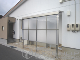 のテラス屋根 ライザーテラスII F型 テラスタイプ 単体 積雪〜20cm対応＋前面パネル2段 施工例