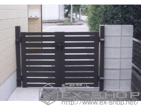 の門扉 セレビュー門扉R3型 両開き 門柱式 施工例