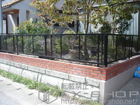 のフェンス・柵 エクスラインフェンス1型 自由柱タイプ 施工例