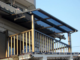 のバルコニー・ベランダ屋根 ライザーテラスII R型 ビューステージ納まり 単体 積雪〜20cm対応 施工例