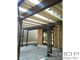 のカーポート テリオスポートIII 3000 2台用 間口延長 角柱6本  積雪〜100cm対応 施工例