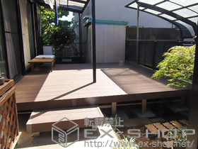 のウッドデッキ リウッドデッキ 200+独立式 リウッドステップ2型 1段+リウッドステップ5型 1段 施工例