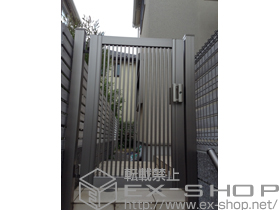 の門扉 プリレオ R2型 片開き　柱使用 施工例