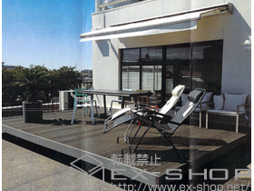 のオーニング・日よけ 彩鳥L型 フリルタイプ 手動式 施工例