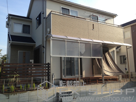 のテラス屋根 プレシオステラス R型 テラスタイプ 連棟　積雪〜20cm対応 施工例