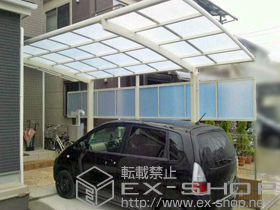 のカーポート カーブポートシグマIII 積雪〜20cm対応＋カーポートシグマ?　サイドパネル 施工例