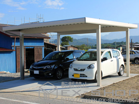 のカーポート ジーポートneo 2台用 角柱4本 標準鼻隠し 積雪〜100cm対応 施工例
