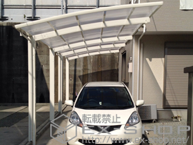 のカーポート レイナポートグラン 縦連棟　積雪〜20cm対応+着脱式サポート 2本入+枯葉よけネット 施工例