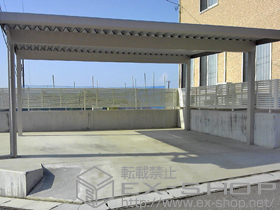 のカーポート ジーポートneo Ａタイプ 2台用 4本柱 角柱仕様 標準鼻隠し 積雪〜100cm対応 施工例