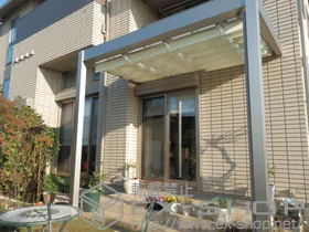 YKKAPのテラス屋根 リレーリア テラス屋根 単体 サンシェードカーテン付き 積雪～20cm対応+サンシェードカーテン(ホワイト) 施工例