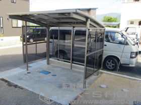 のサイクルポート・駐輪場 カーブパークシグマIII パネル3面囲い 積雪〜20cm対応 施工例