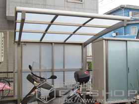 のサイクルポート・駐輪場 カーブパークシグマIII パネル1面囲い 積雪〜20ｃｍ対応 施工例