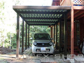 のカーポート ジーポートneo 1台用 角柱8本 標準鼻隠し 積雪〜200cm対応 施工例