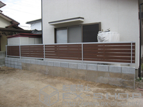 のフェンス・柵 ジオーナフェンス YS型 マテリアルカラー  フリーポールタイプ 施工例