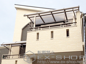 のバルコニー・ベランダ屋根 パワーアルファ RB型 屋根タイプ 単体 積雪〜30cm対応+パワーアルファ用 吊下げ物干し 標準 2本入 施工例