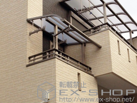 のバルコニー・ベランダ屋根 ライザーテラスII R型 屋根タイプ 単体 積雪〜20cm対応+ライザーテラス用 吊下げ物干し 標準 2本入 施工例