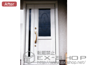 の玄関ドア リシェント22 アルミ仕様 親子 M3型 外観右吊元 施工例