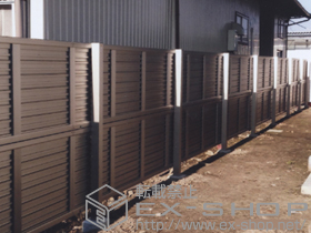 のフェンス・柵 エクスラインフェンス7型 多段柱施工 施工例