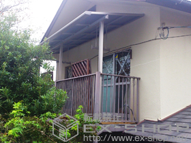 のバルコニー・ベランダ屋根 ライザーテラスII F型 屋根タイプ 連棟 積雪〜20cm対応+ライザーテラスII  吊下げ物干し 標準 2本入 施工例