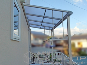 のテラス屋根 ヴェクターテラス F型 テラスタイプ 単体 積雪〜20cm対応+吊り下げ式物干し 標準 2本入 施工例