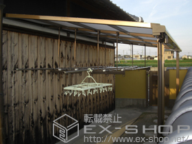 のテラス屋根 ライザーテラスII F型 テラスタイプ 単体 積雪〜20cm対応＋吊り下げ物干し 標準 2本入＋吊り下げ物干し 標準 2本入 施工例