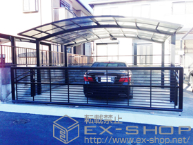 のカーゲート エクスラインアップゲート ワイド 1型 手動式 54-12 施工例