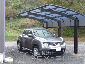 のカーポート レイナキャップポートグラン50　積雪〜50cm対応+着脱式サポート柱 3本入り 施工例