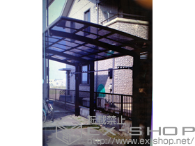 のカーポート カーブポートシグマIII 延長 積雪〜20cm対応＋カーブポートシグマIII用 着脱式サポート ロング柱23用＋収納式物干し 標準タイプ 施工例