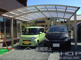 のカーポート レイナツインポートグラン　積雪〜20cm対応＋屋根ふき材補強部品 2セット 施工例